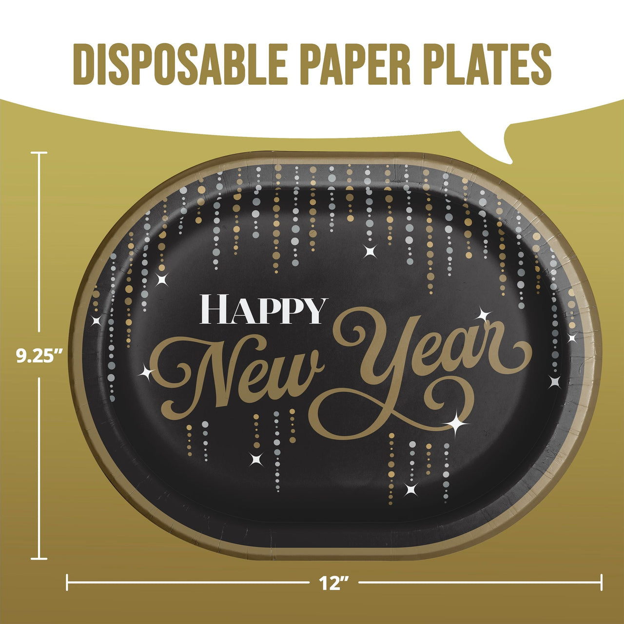 Dazzling Midnight Oval Platters 12" (8/Pkg)