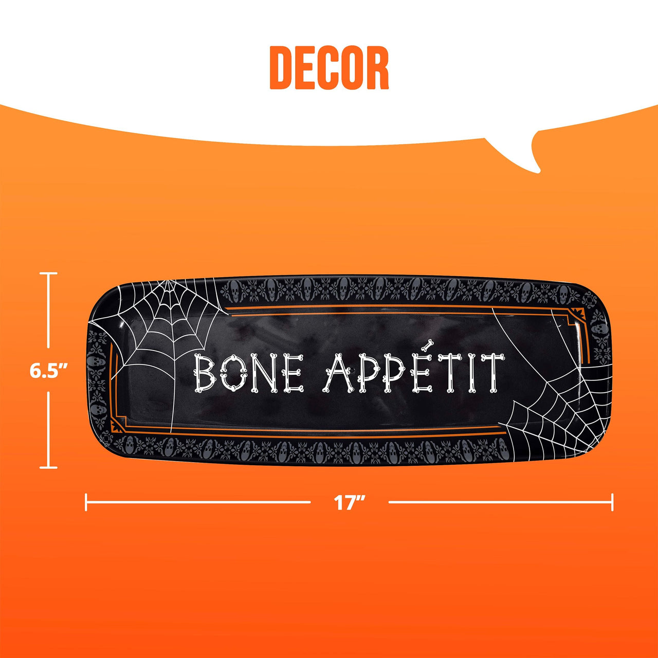 Halloween Decor Plastic Tray 17" x 6.5"
