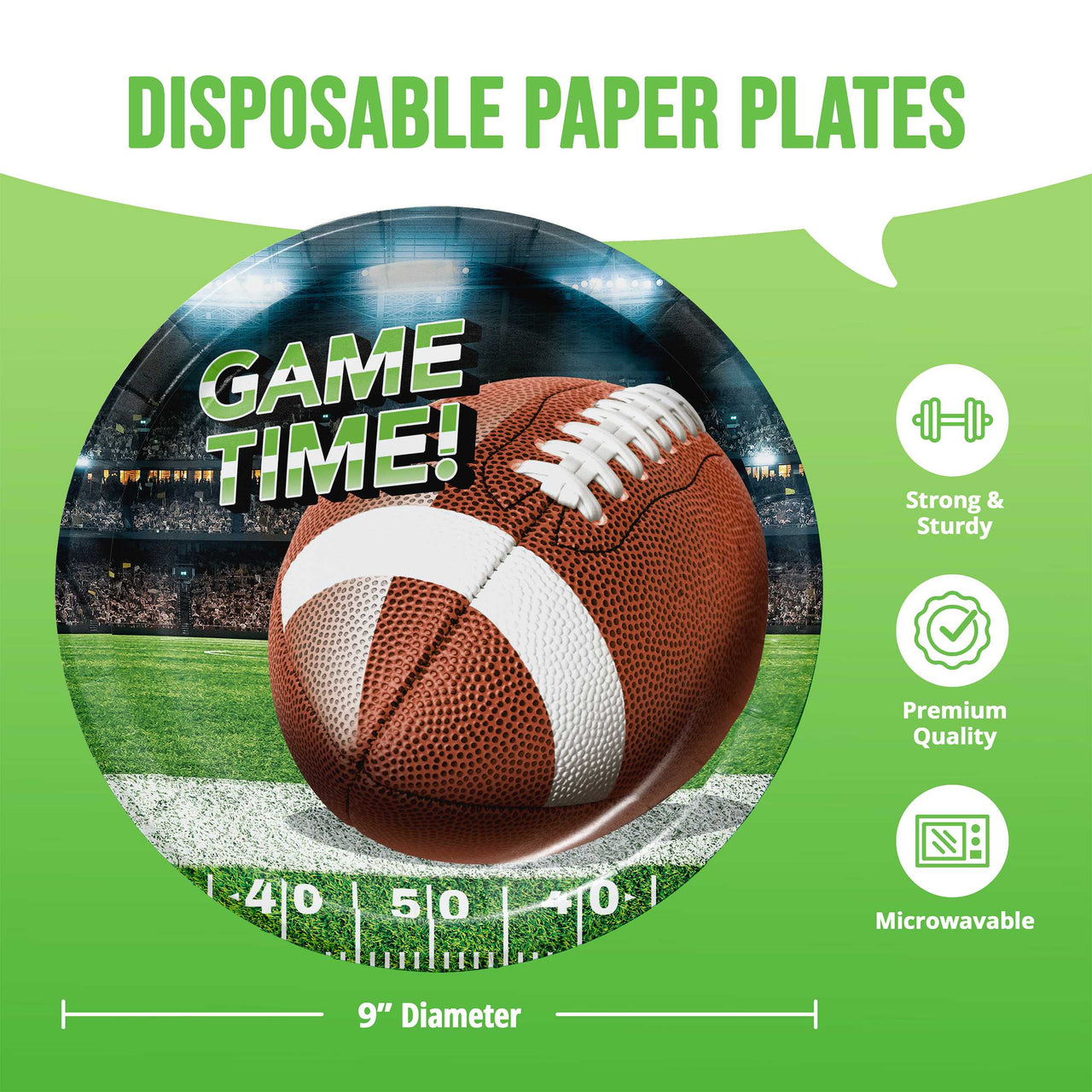 Fan Zone Dinner Plates 9" (8/Pkg)