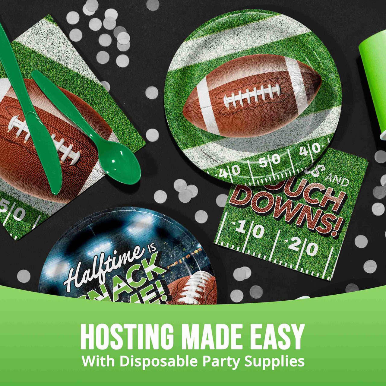Fan Zone Football Luncheon Plates 7" (8/Pkg)