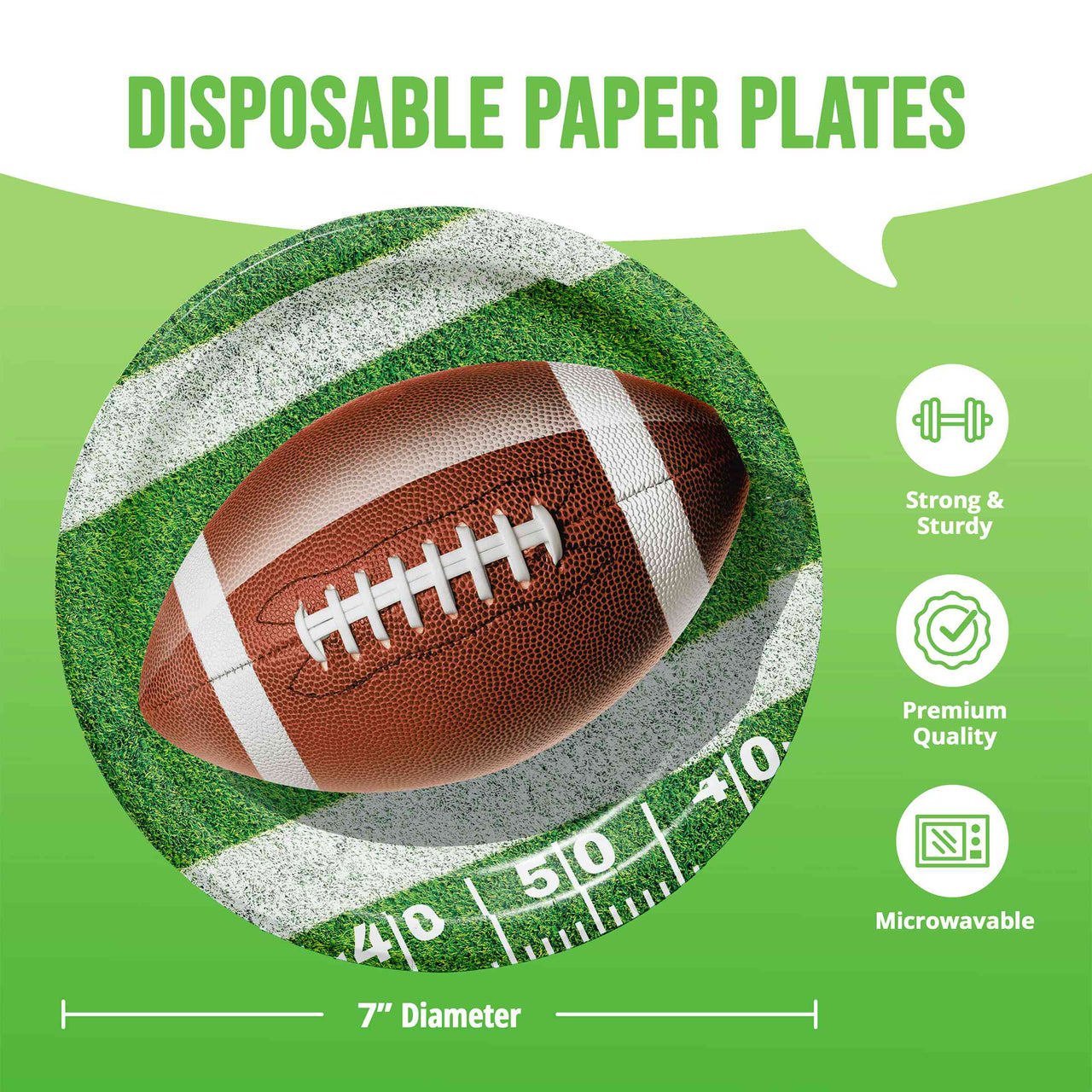 Fan Zone Football Luncheon Plates 7" (8/Pkg)