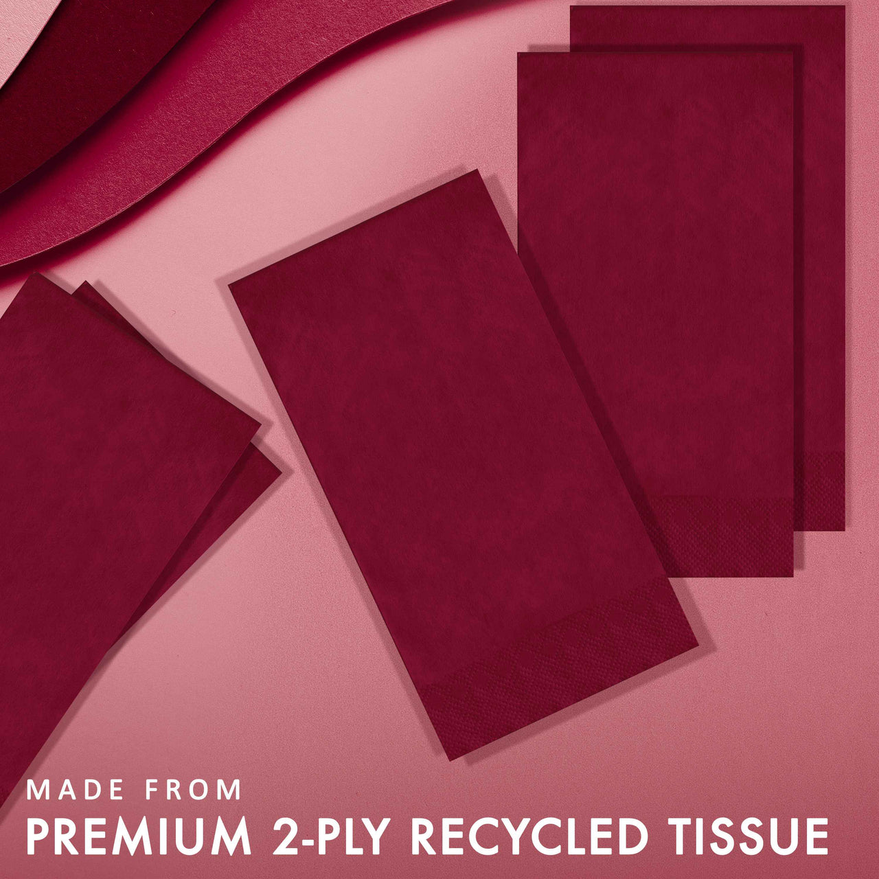 Burgundy Guest Towels (50/Pkg)