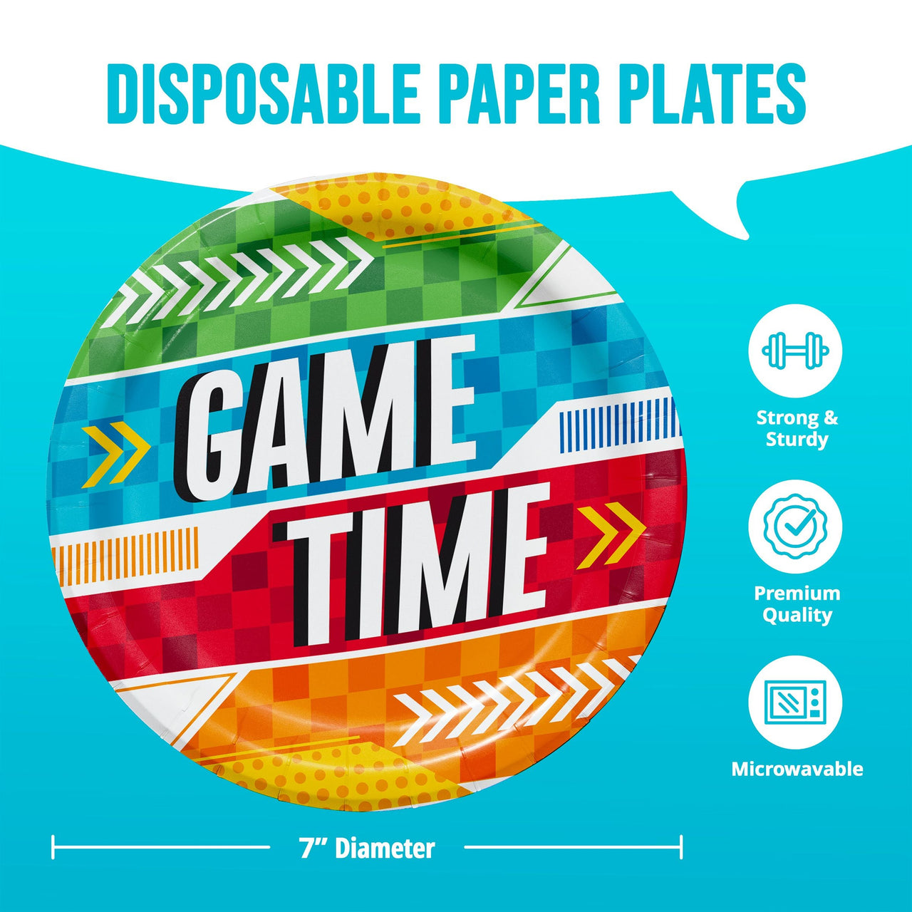 Sports Spirit Game Time Luncheon Plates 7" (8/Pkg)