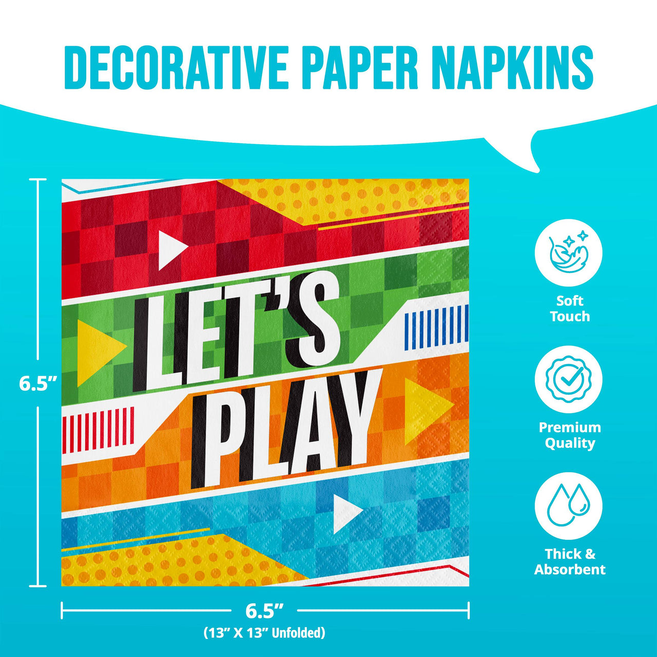 Sports Spirit Lets Play Luncheon Napkins (16/Pkg)