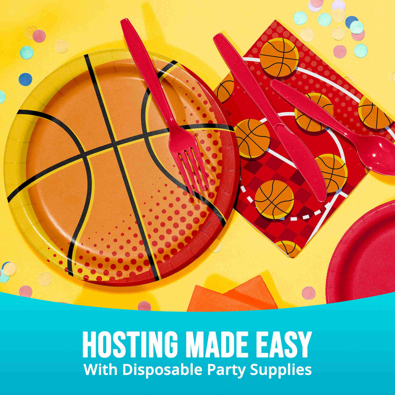 Sports Spirit Basketball Dinner Plates 9" (8/Pkg)