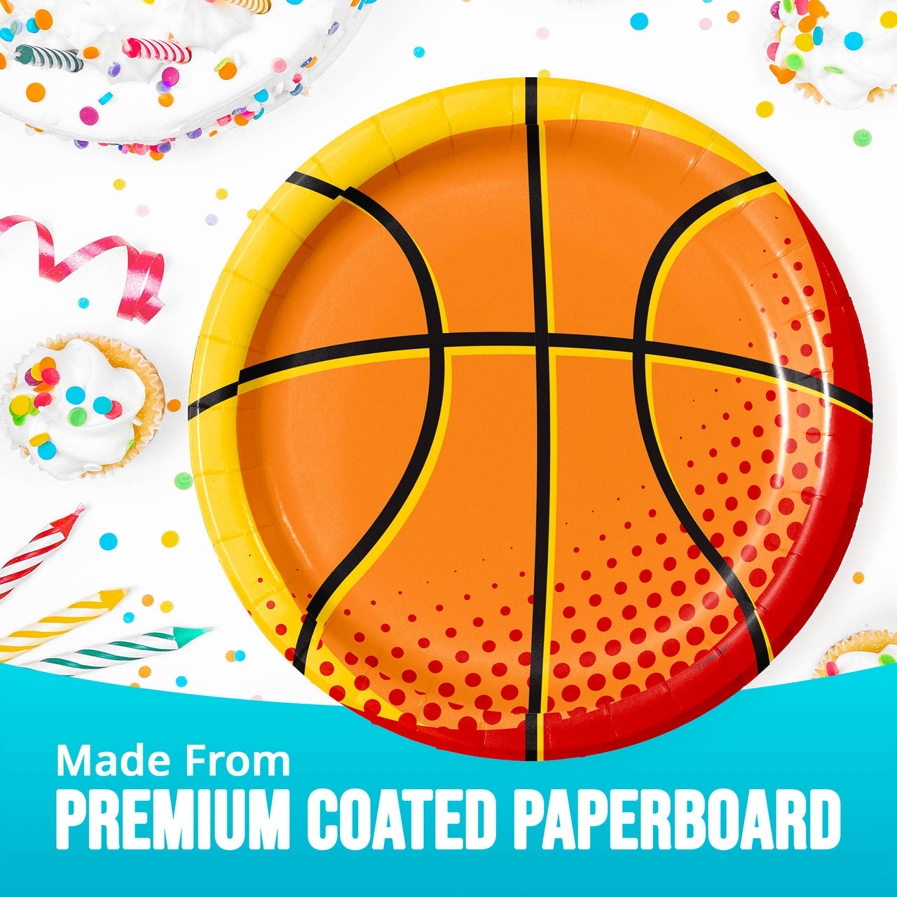 Sports Spirit Basketball Dinner Plates 9" (8/Pkg)