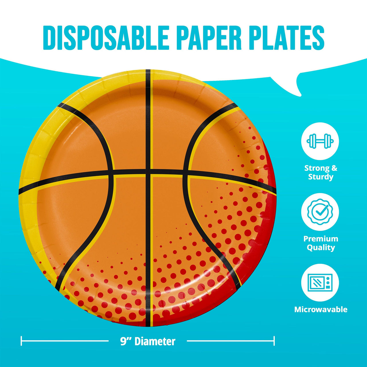 Sports Spirit Basketball Dinner Plates 9" (8/Pkg)