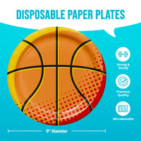Sports Spirit Basketball Dinner Plates 9