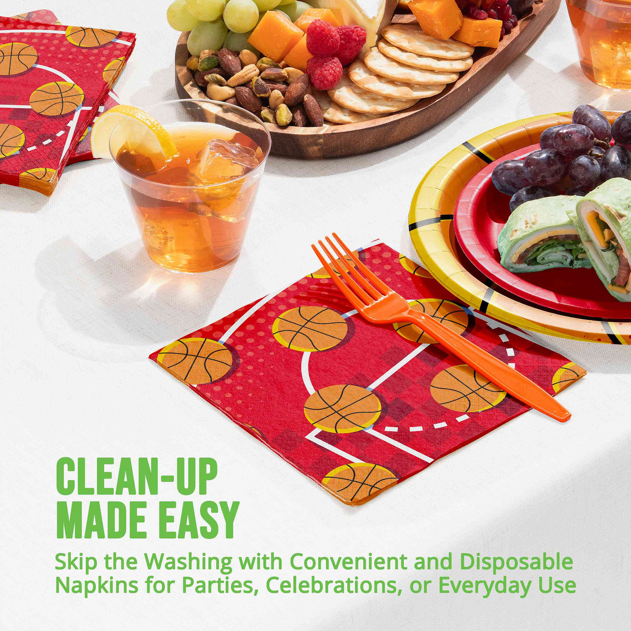 Sports Spirit Basketball Luncheon Napkins (16/Pkg)