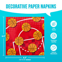 Sports Spirit Basketball Luncheon Napkins (16/Pkg)
