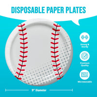 Sports Spirit Baseball Dinner Plates 9