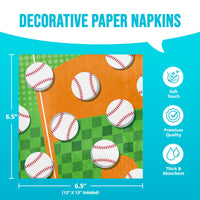 Sports Spirit Baseball Luncheon Napkins (16/Pkg)
