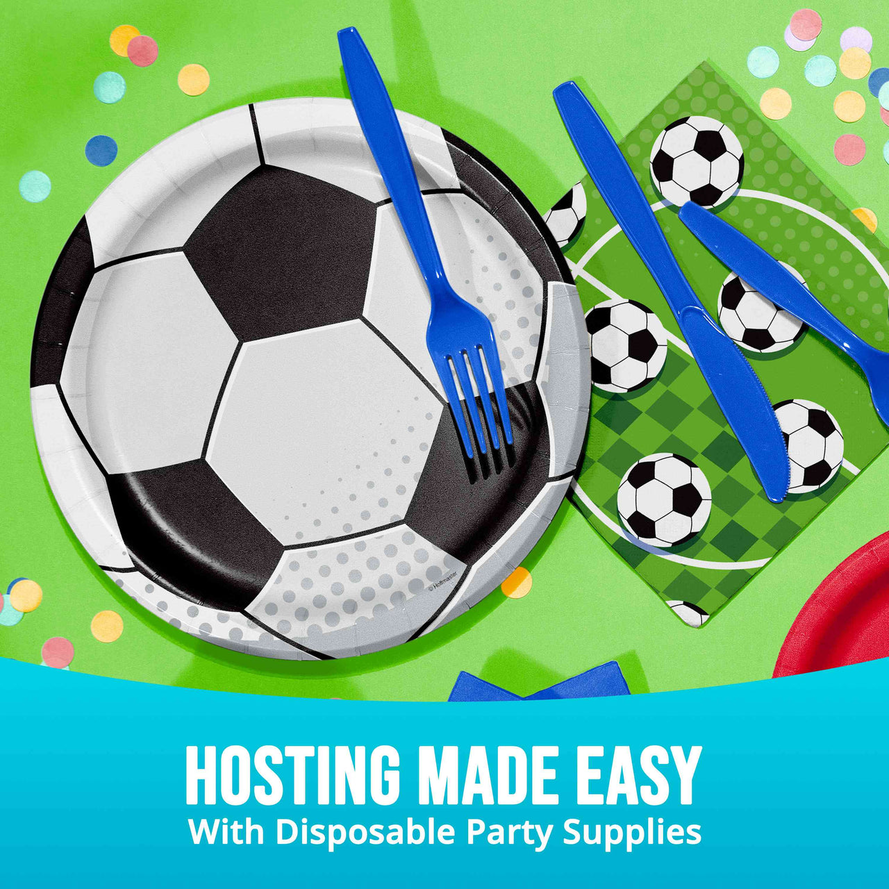 Sports Spirit Soccer Dinner Plates 9" (8/Pkg)