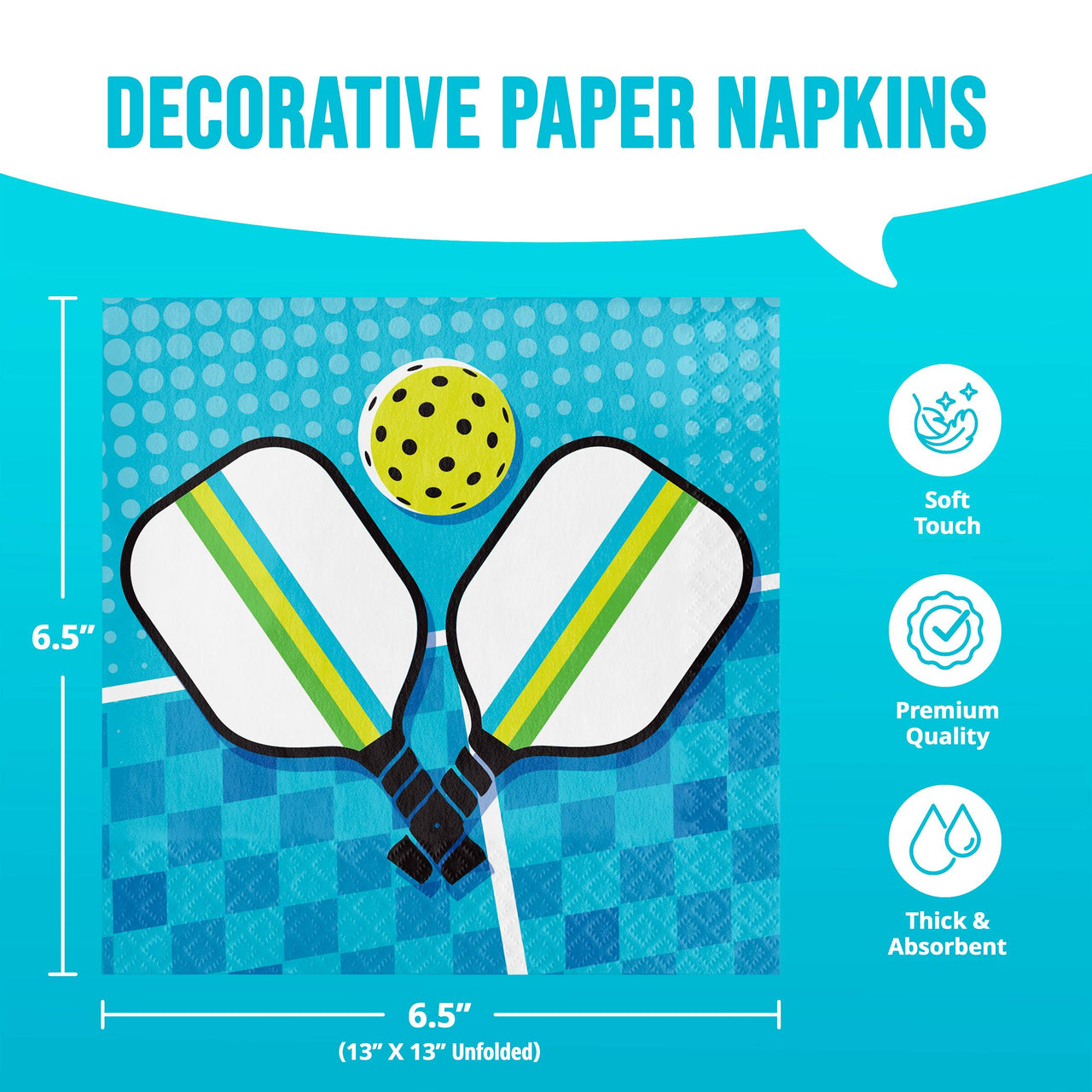 Sports Spirit Pickleball Luncheon Napkins (16/Pkg)
