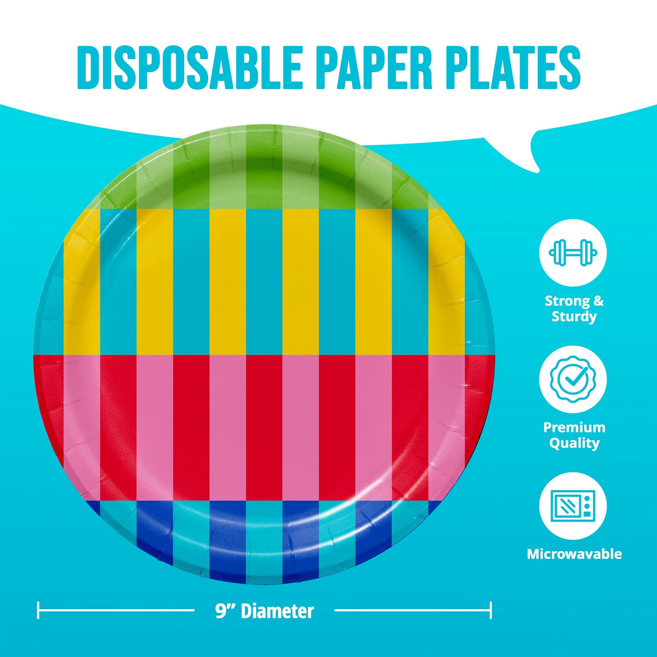 Bright Vibes Dinner Plates 9" (8/Pkg)