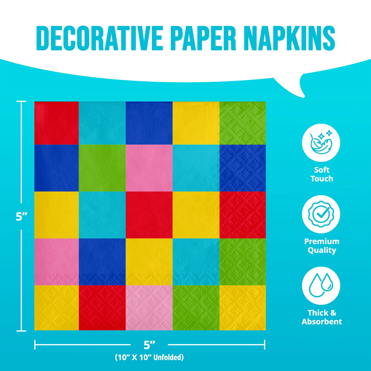 Bright Vibes Beverage Napkins (16/Pkg)