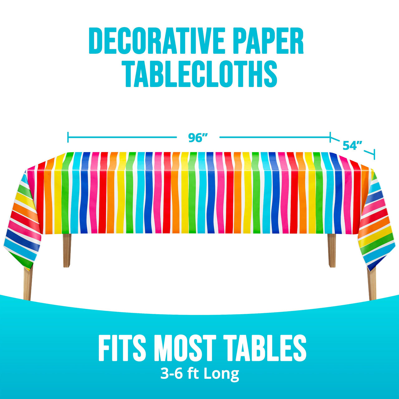 Bright Vibes Plastic Tablecover 54" x 96"