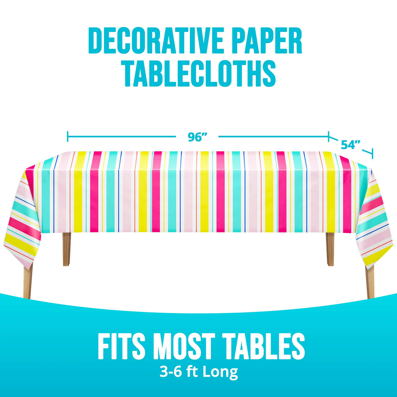 Birthday Brights Plastic Tablecover 54" x 96"