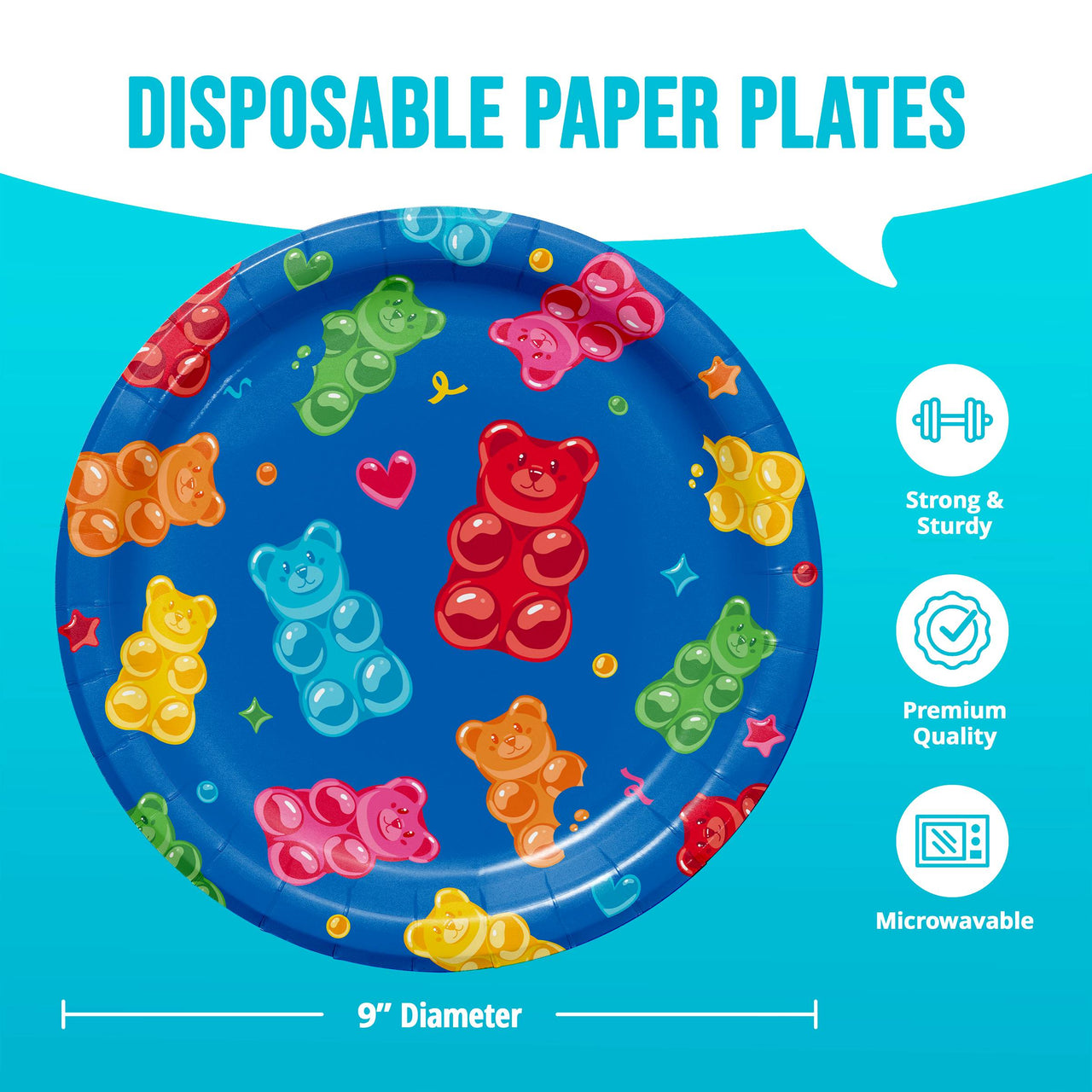 Gummy Bear Bash Dinner Plates 9" (8/Pkg)