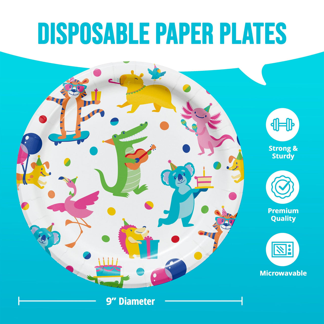 Animal Jamboree Dinner Plates 9" (8/Pkg)