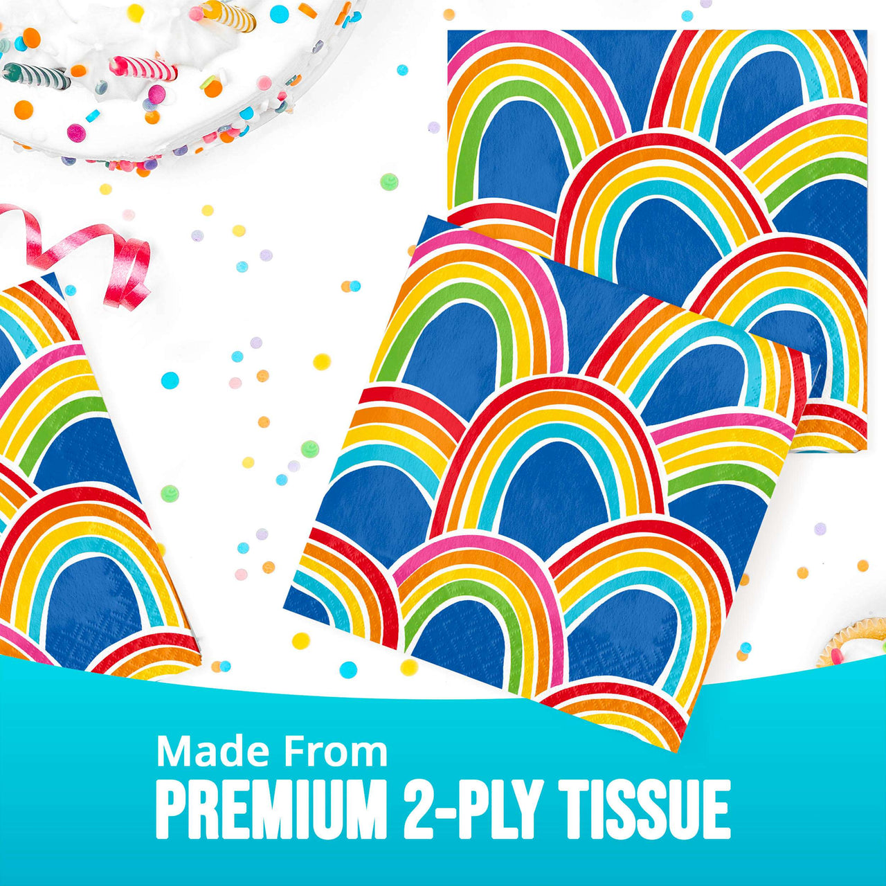 Rainbow Cheer Luncheon Napkins (16/Pkg)
