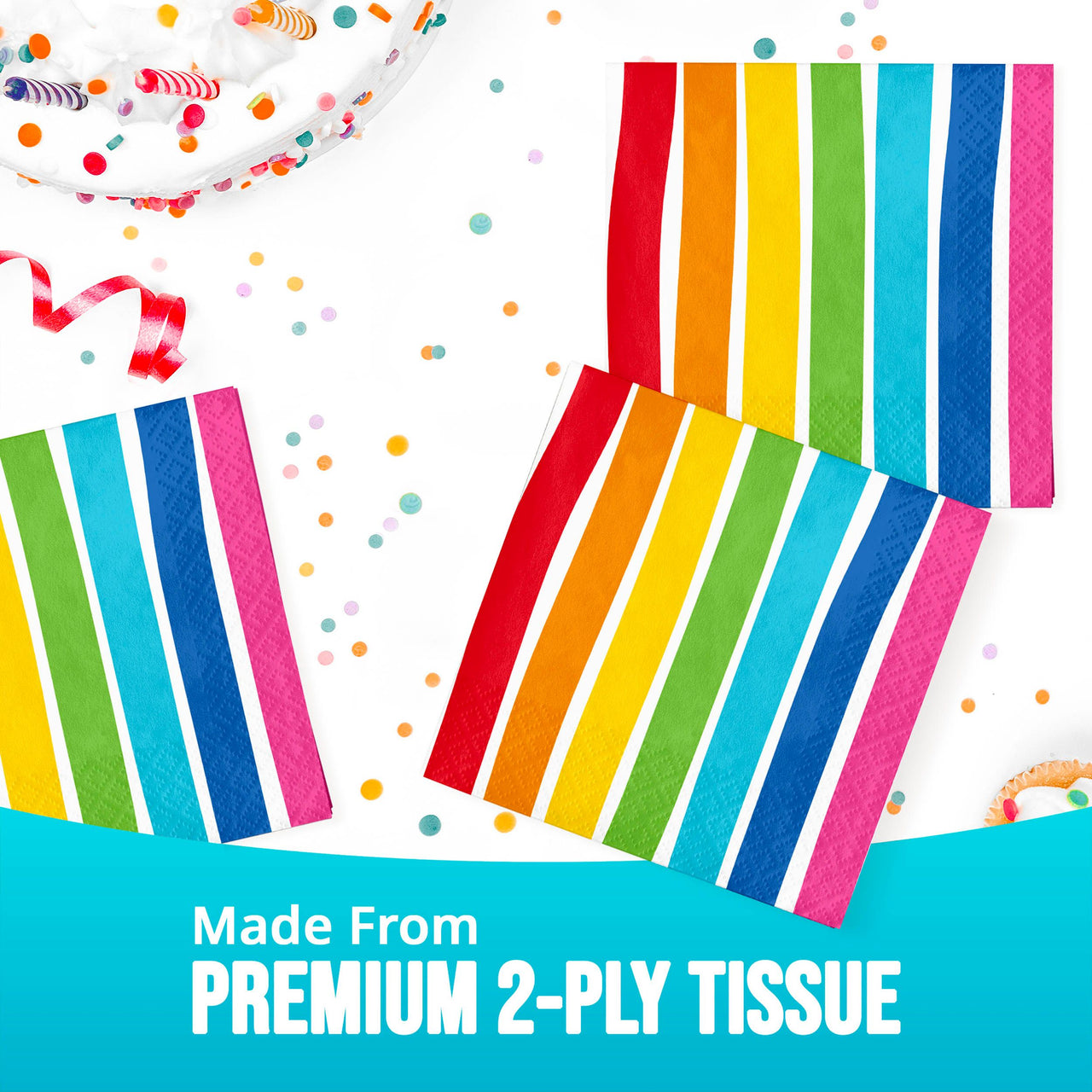 Rainbow Cheer Beverage Napkins (16/Pkg)