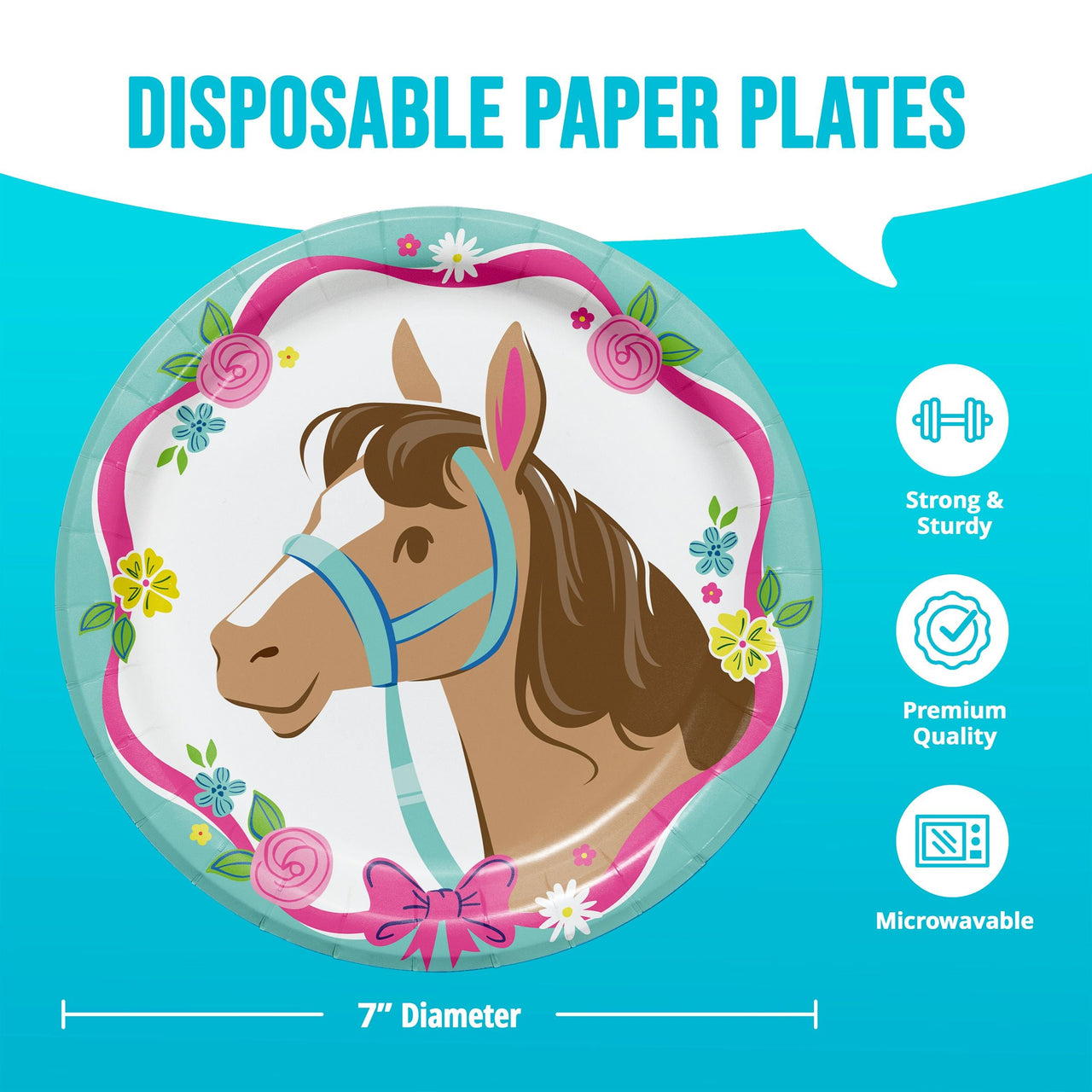 Horse Charm Luncheon Plates 7" (8/Pkg)