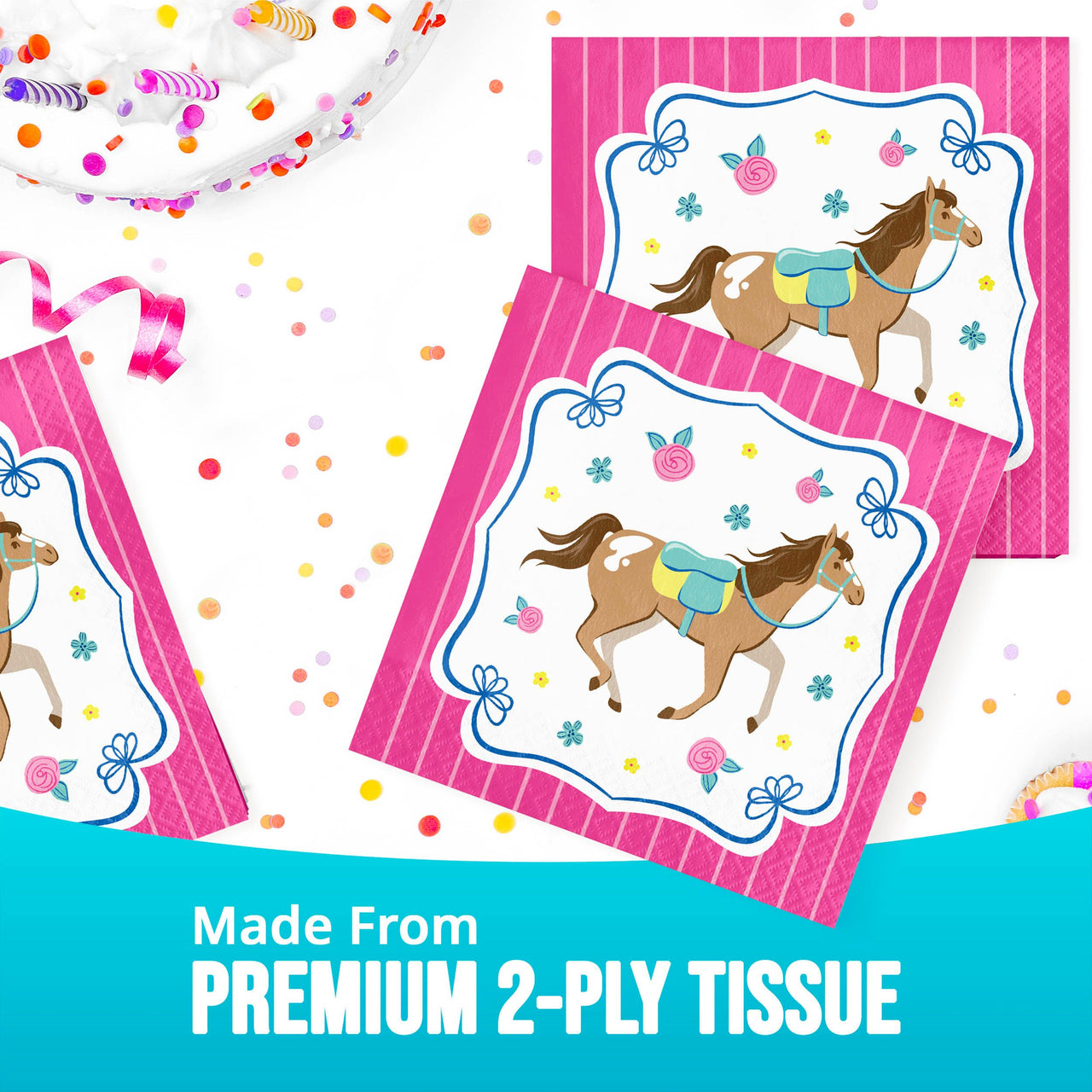 Horse Charm Luncheon Napkins (16/Pkg)