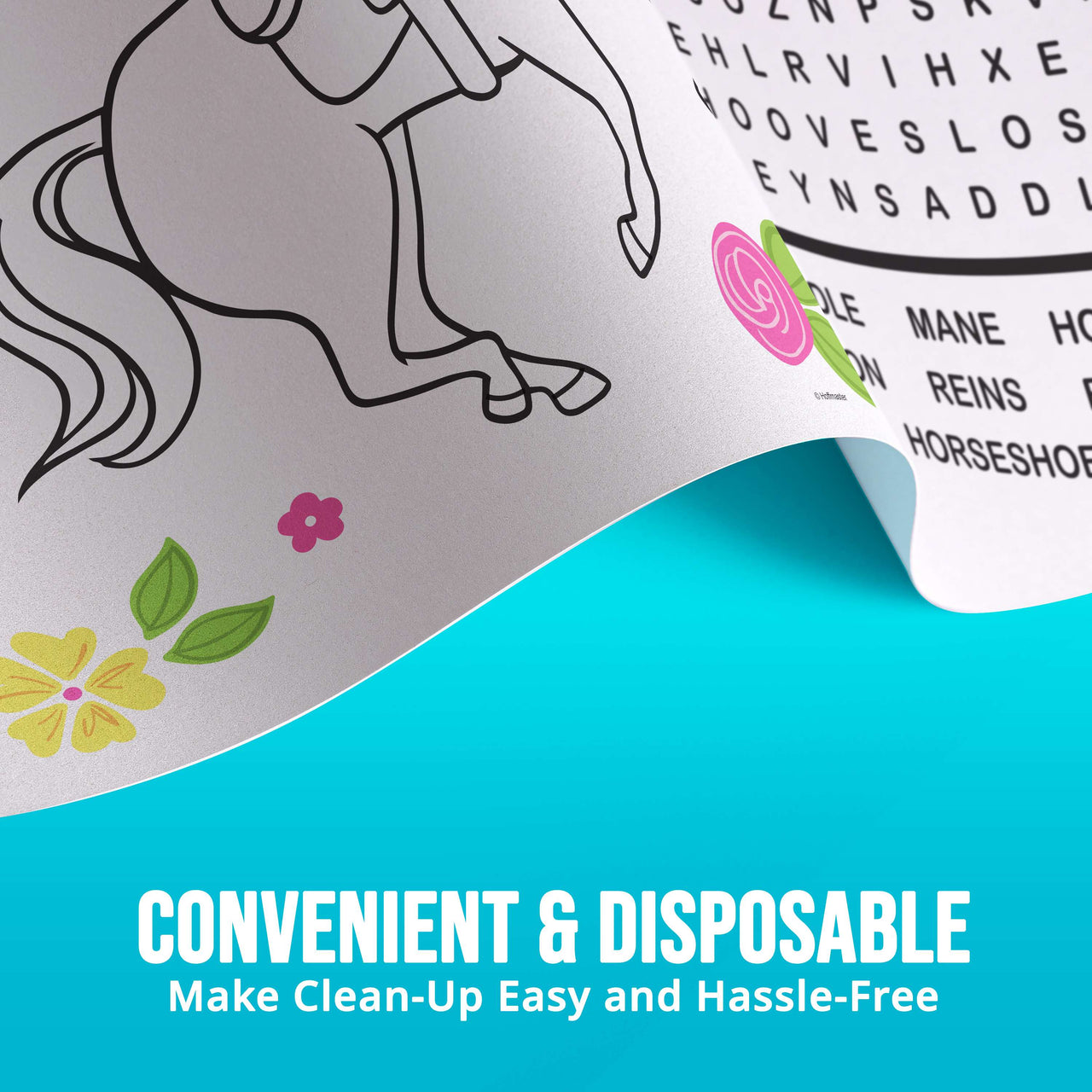 Horse Charm Plastic Tablecover 54" x 84"