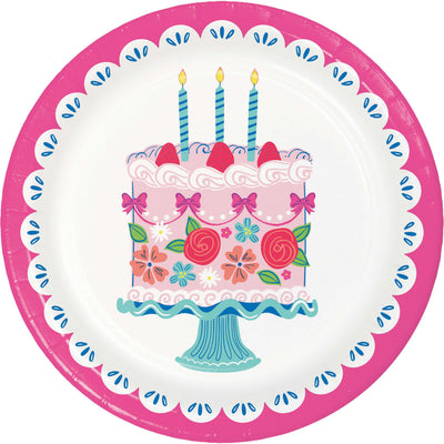 Floral Cake Dinner Plates 9"