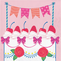 Floral Cake Luncheon Napkins