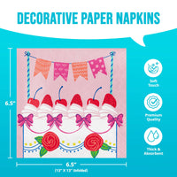 Floral Cake Luncheon Napkins (16/Pkg)