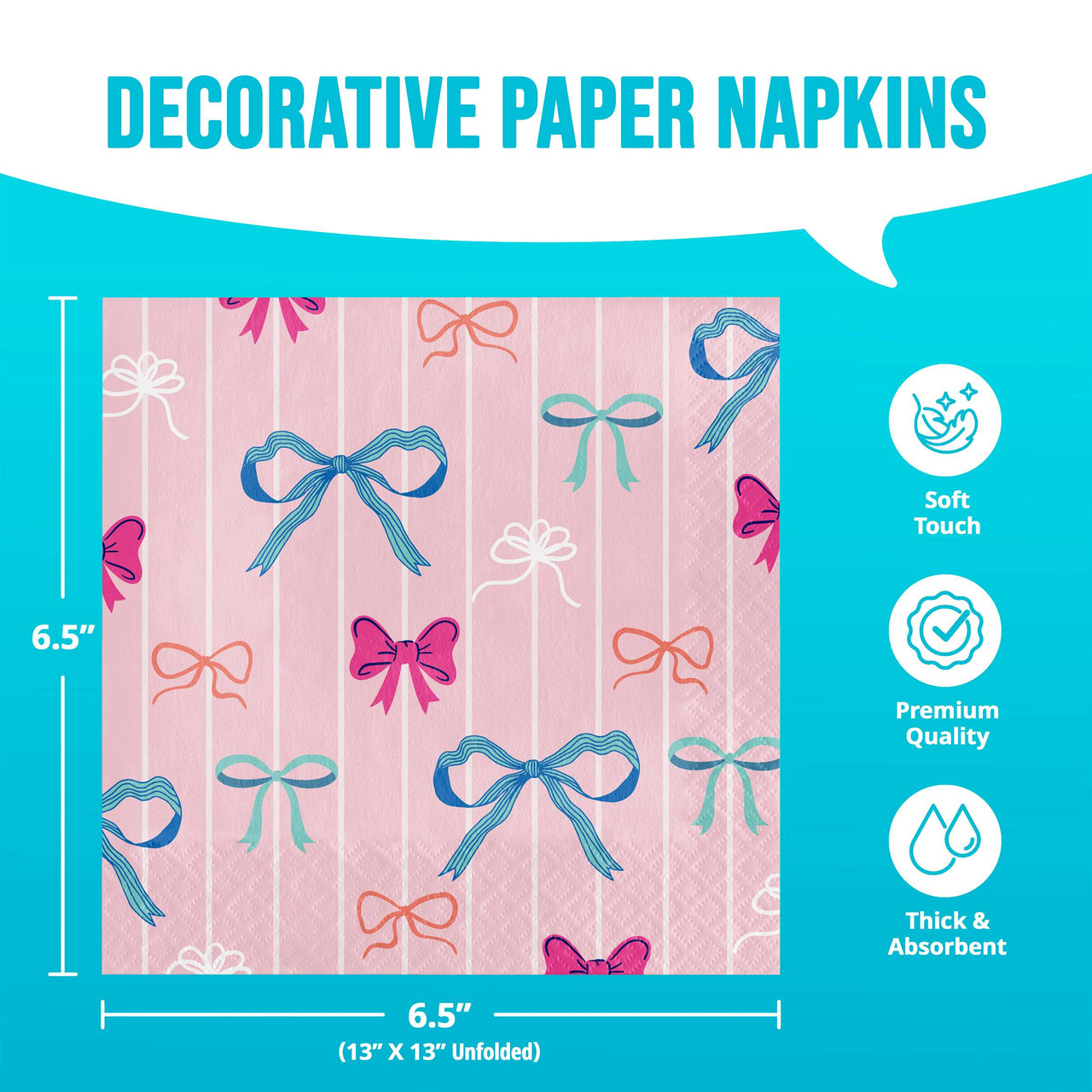 Bow Bash Luncheon Napkins (16/Pkg)