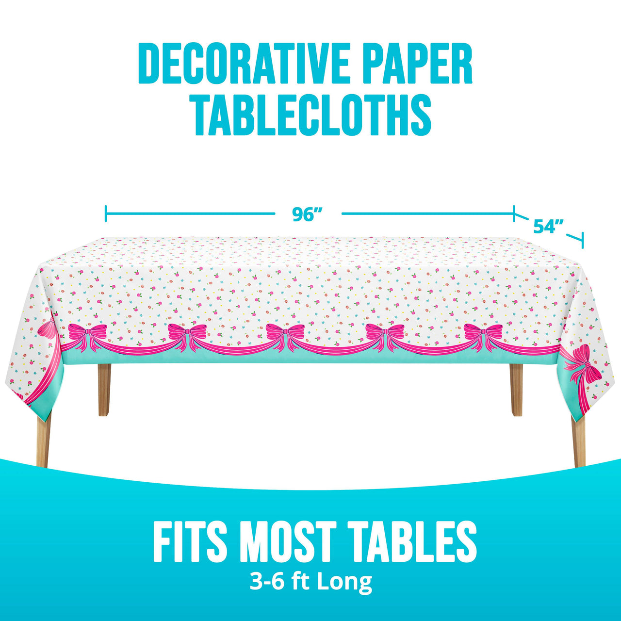 Bow Bash Plastic Tablecover 54" x 96"
