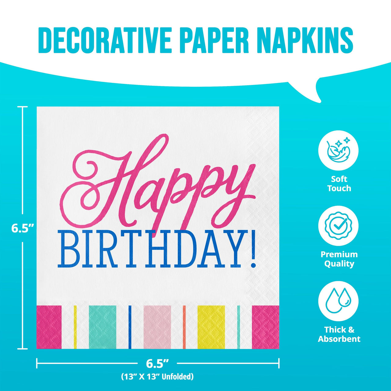 Birthday Brights Luncheon Napkins (16/Pkg)