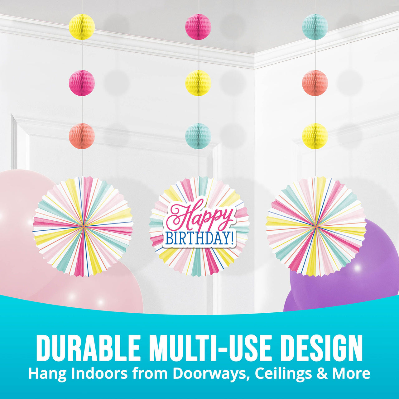 Birthday Brights Party Decorations (3/Pkg)