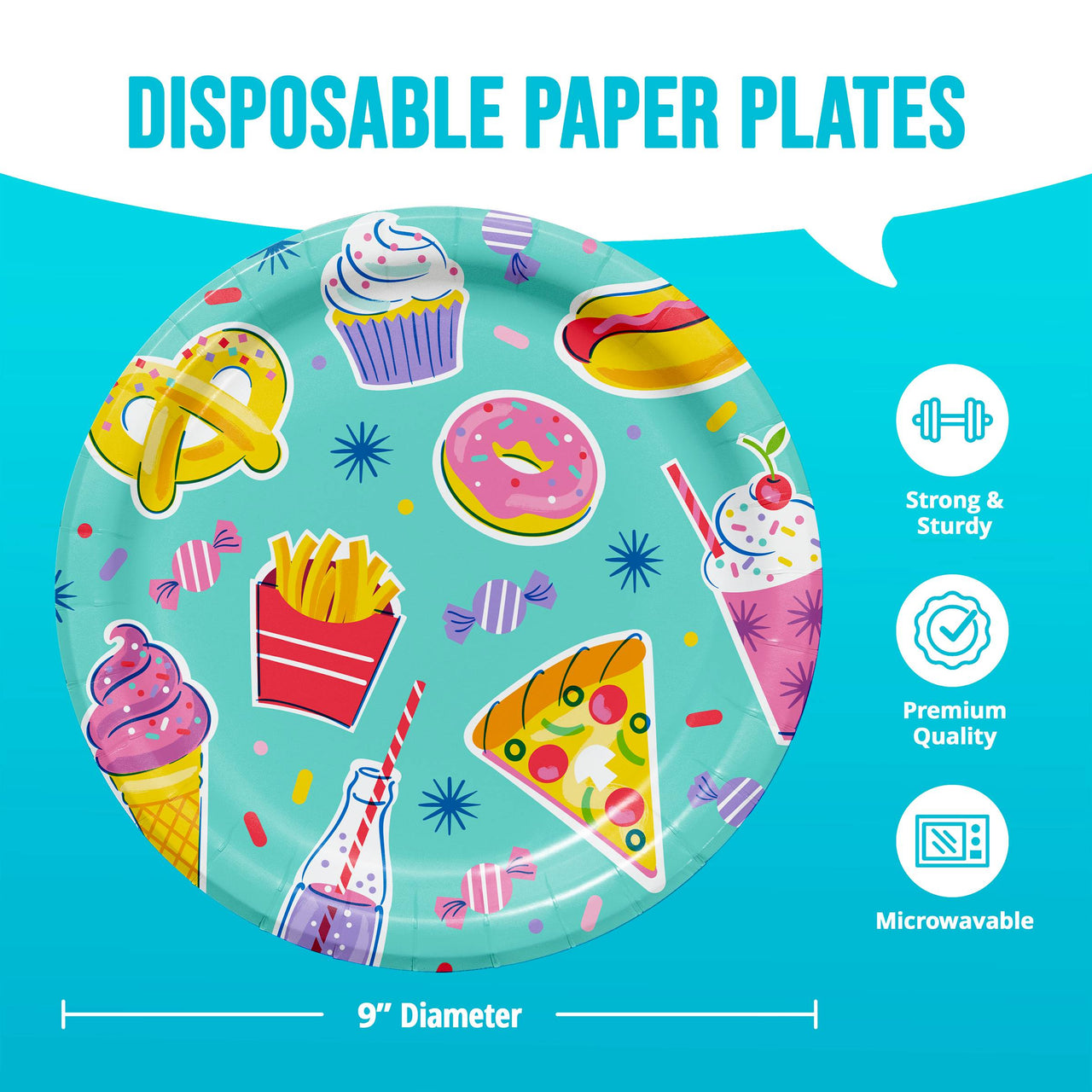 Birthday Treats Dinner Plates 9" (8/Pkg)