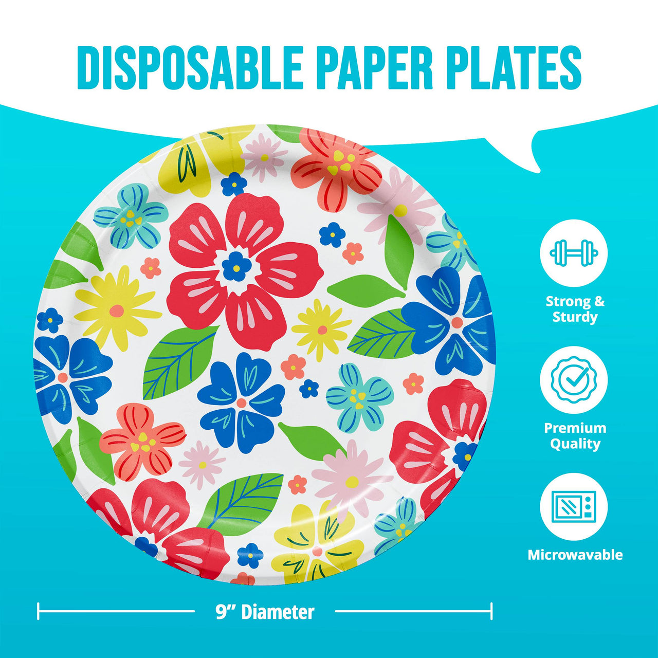 Abundant Florals Dinner Plates 9" (8/Pkg)