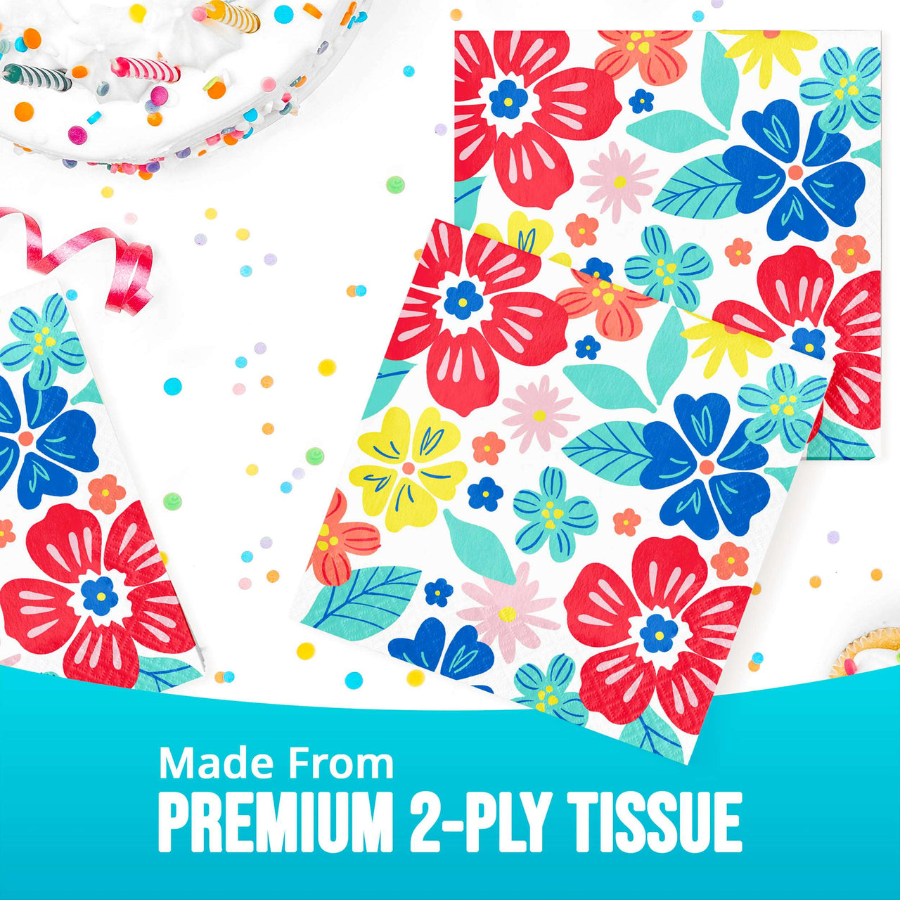 Abundant Florals Luncheon Napkins (16/Pkg)