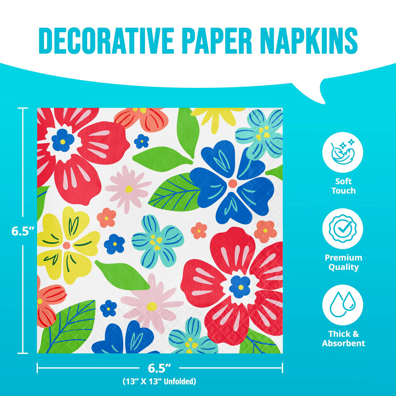 Abundant Florals Luncheon Napkins (16/Pkg)