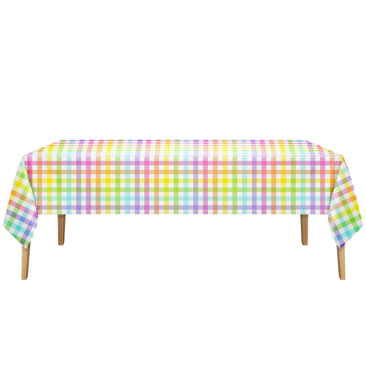 Easter Plaid Plastic Tablecover 54" x 108"