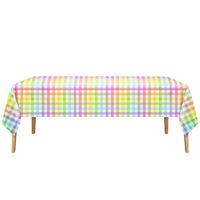 Easter Plaid Plastic Tablecover 54