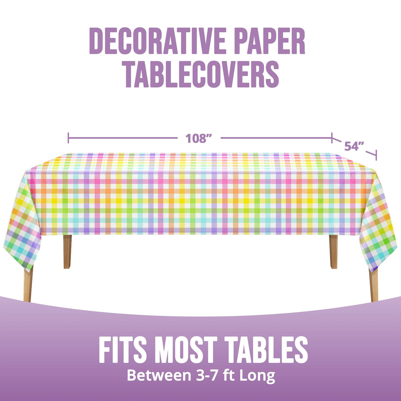 Easter Plaid Plastic Tablecover 54" x 108"