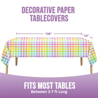 Easter Plaid Plastic Tablecover 54
