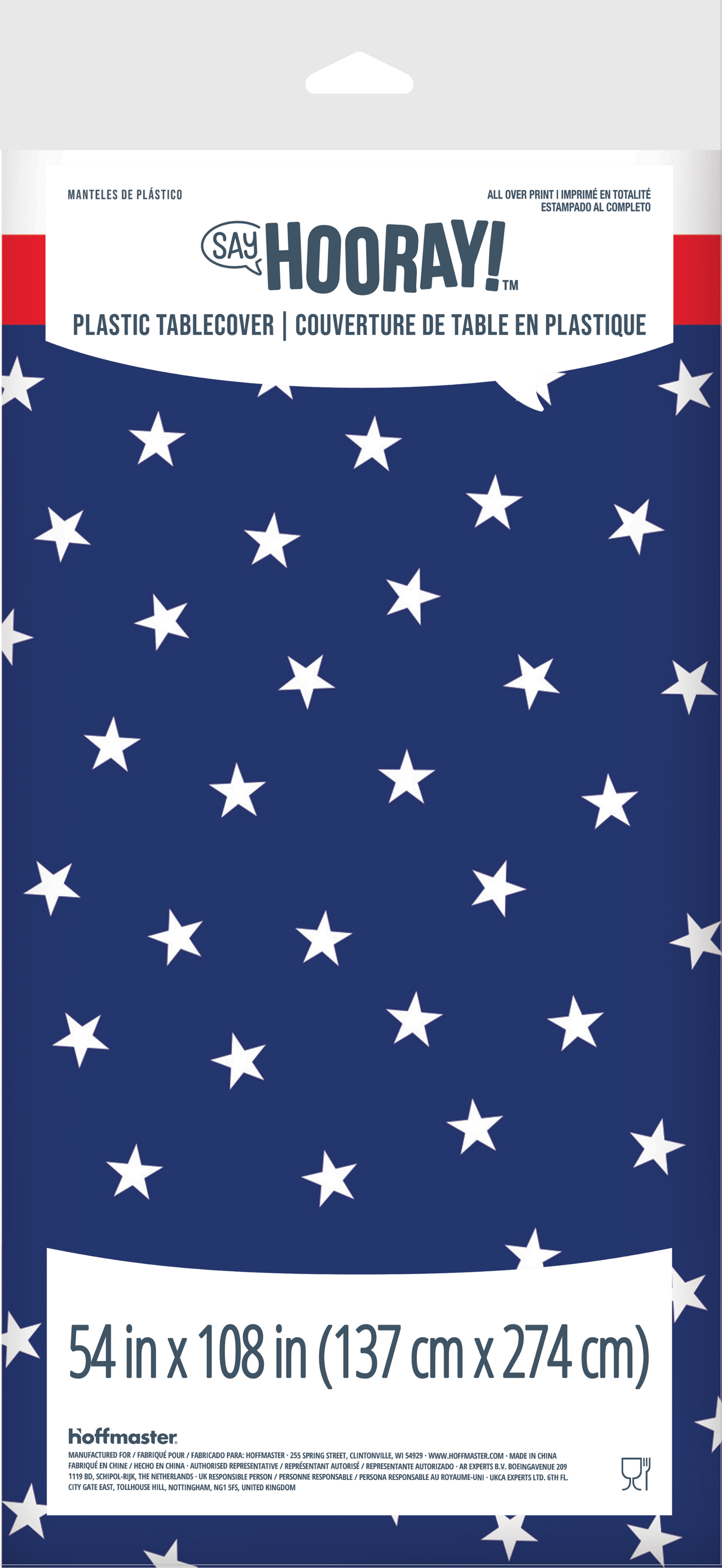 Patriotic Plastic Tablecover 54" x 108"