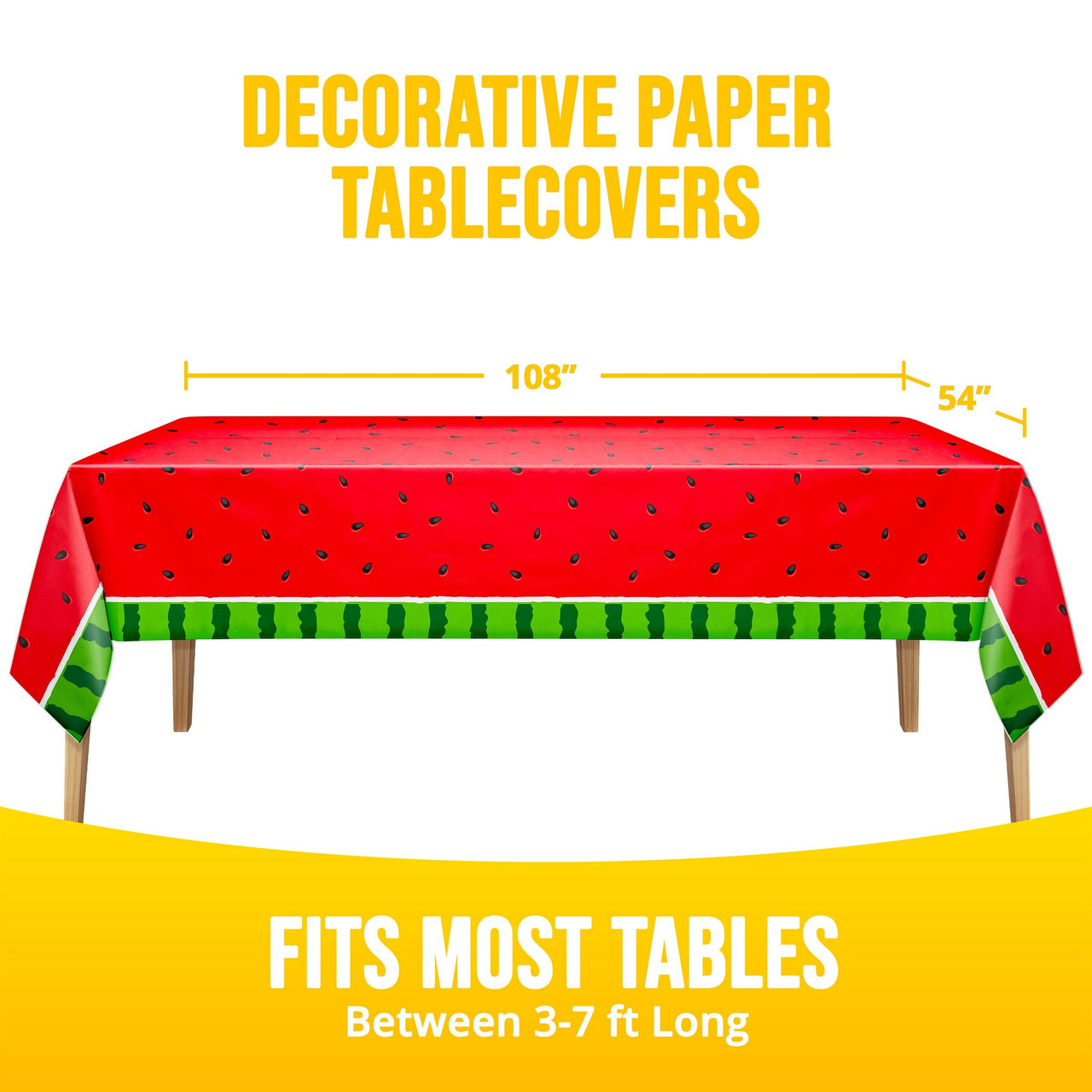 Watermelon Plastic Tablecover 54" x 108"