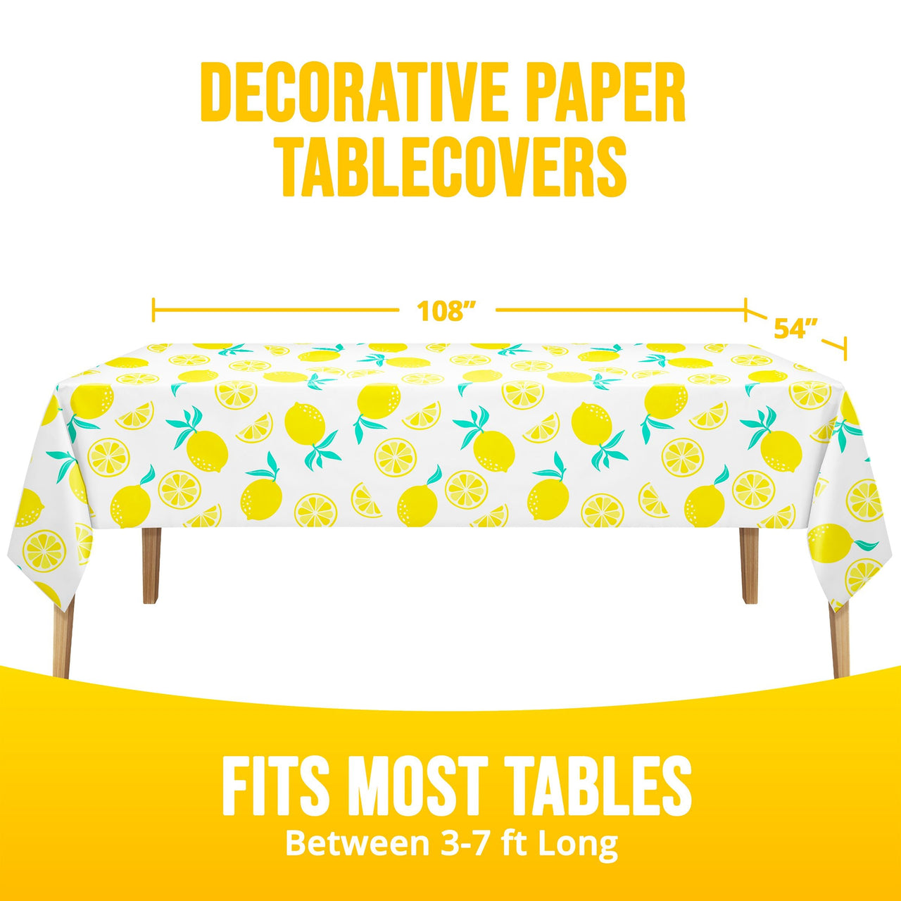 Lemons Plastic Tablecover 54" x 108"