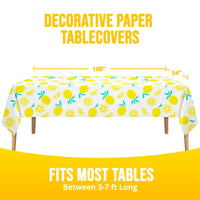 Lemons Plastic Tablecover 54