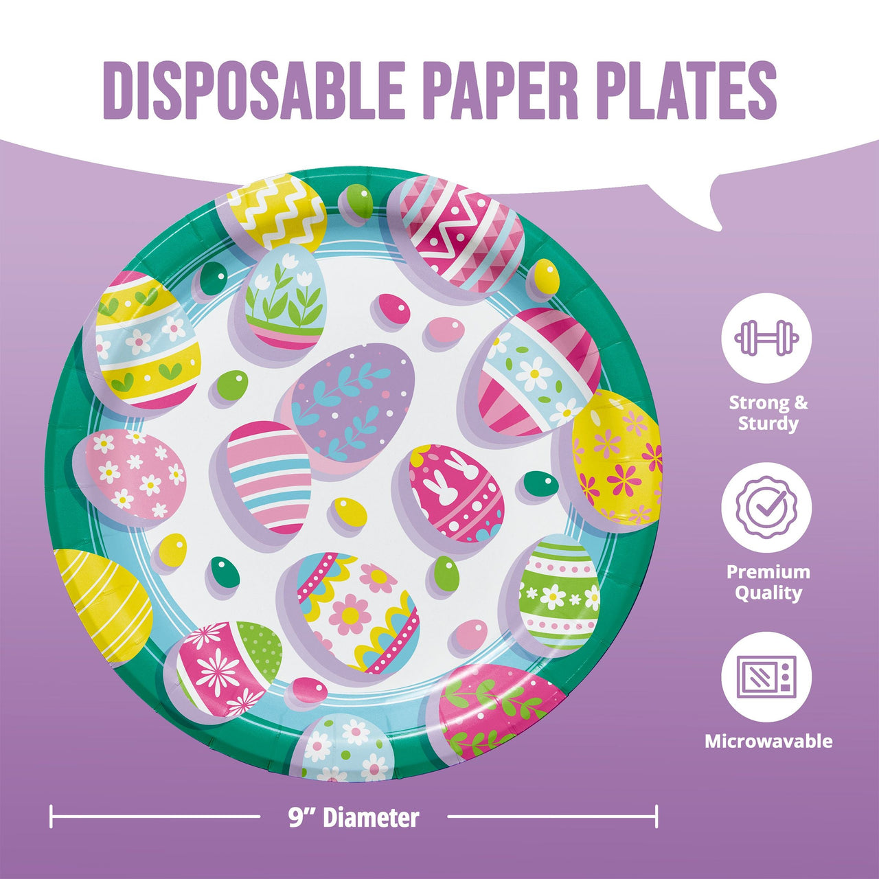 Eggsplosion Jellybean Dinner Plates 9" (8/Pkg)