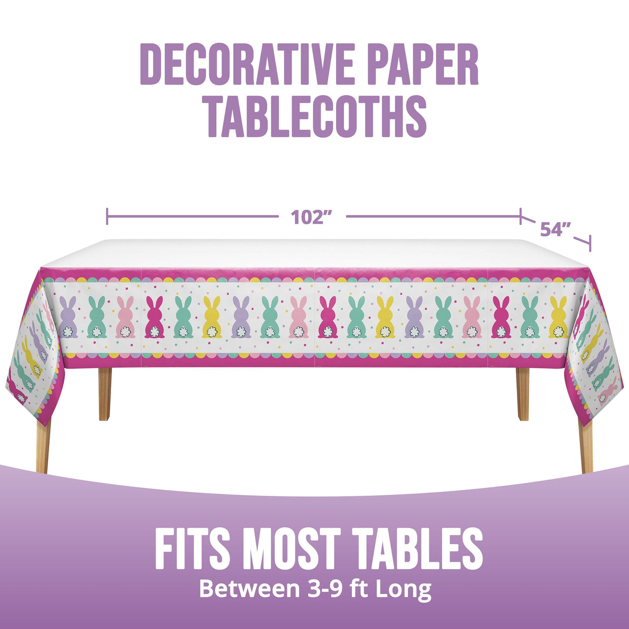 Eggstra Easter Plastic Tablecover 54" x 96"